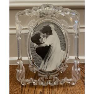 Mikasa Frame Princess Crystal Floral Picture Frame 11 1/4" Germany Heavy